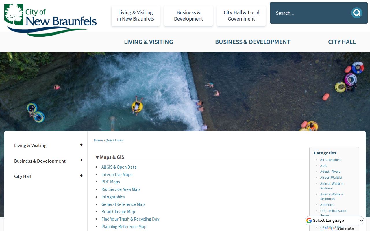 New Braunfels street directory GIS maps index